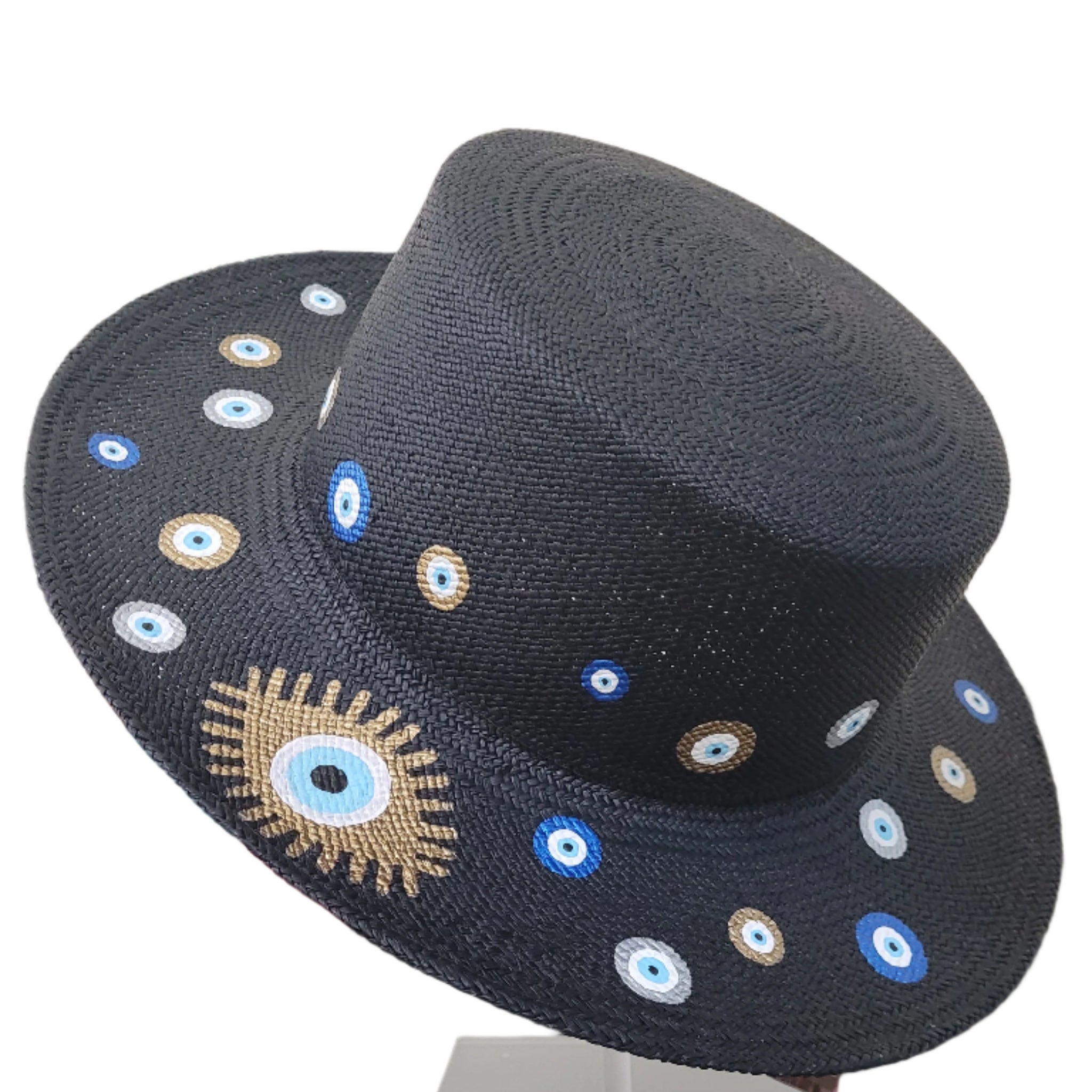 Perla Negra - Black Panama Boater Hat | Handwoven Toquilla 